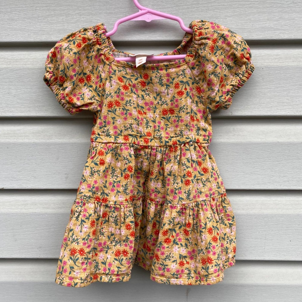Cat & Jack Mustard floral boho dress 18 months